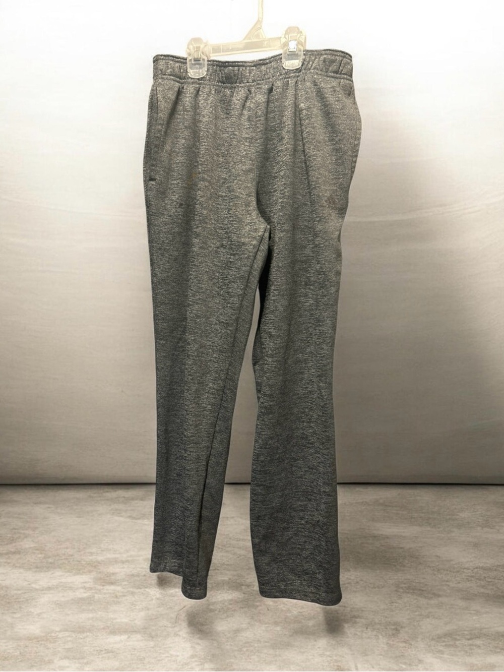Adidas Climawarm Mens Sweatpants Gray Fleece Textured Warm Up Track Pants Size M